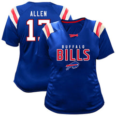 Buffalo Bills Fanatics Josh Allen Women's Plus Size Name & Number Raglan Lace V-Neck T-Shirt