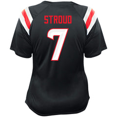 Houston Texans Fanatics C.J. Stroud Women's Plus Size Name & Number Raglan Lace V-Neck T-Shirt