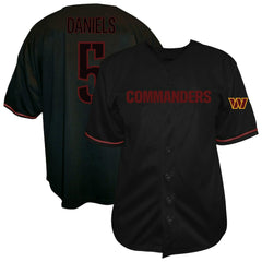 Washington Commanders Fanatics Jayden Daniels Big & Tall Baseball Button-Up Shirt