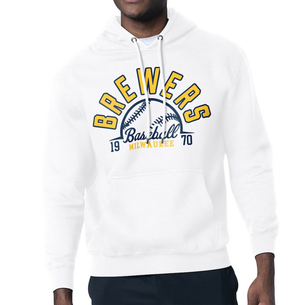 Milwaukee Brewers Starter Half Ball Team Graphic Pullover Hoodie | MLB Shop