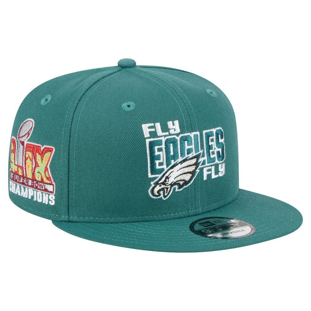 Philadelphia Eagles New Era Super Bowl LIX Champions Side Patch 9FIFTY Snapback Hat