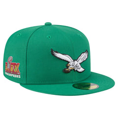 Philadelphia Eagles New Era Super Bowl LIX Champions Historic Side Patch 59FIFTY Fitted Hat