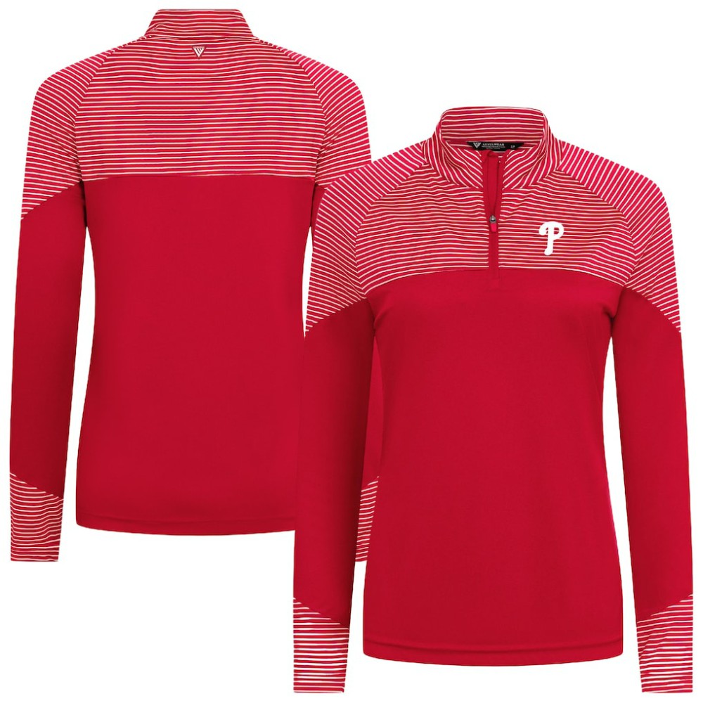 Philadelphia Phillies Levelwear Women's Classic Stripes Insignia 2.0 Raglan Quarter-Zip Top | MLB Online