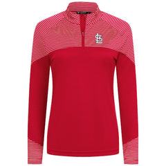 St. Louis Cardinals Levelwear Women's Classic Stripes Insignia 2.0 Raglan Quarter-Zip Top | MLB For sale