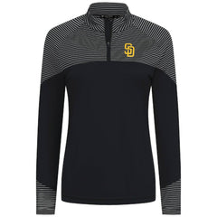 San Diego Padres Levelwear Women's Classic Stripes Insignia 2.0 Raglan Quarter-Zip Top | MLB Shop