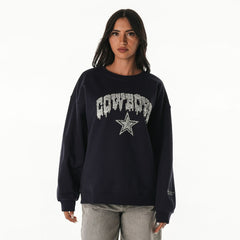 Dallas Cowboys The Wild Collective Women's Rock Crystal Oversized Crewneck Sweatshirt