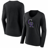 Colorado Rockies Women's Logo Long Sleeve V-Neck T-Shirt | MLB Sale