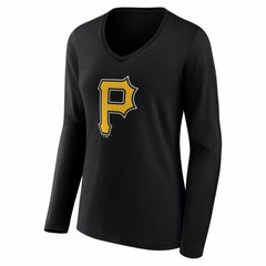 Pittsburgh Pirates Women's Logo Long Sleeve V-Neck T-Shirt | MLB Online