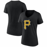 Pittsburgh Pirates Women's Logo V-Neck T-Shirt | MLB New