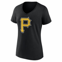 Pittsburgh Pirates Women's Logo V-Neck T-Shirt | MLB New