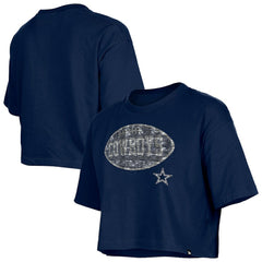 Dallas Cowboys New Era Girl's Flip Sequin Boxy T-Shirt