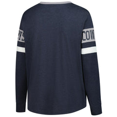 Dallas Cowboys New Era Women's Plus Size Throwback Lace-Up Long Sleeve T-Shirt