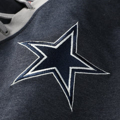 Dallas Cowboys New Era Women's Plus Size Throwback Lace-Up Long Sleeve T-Shirt