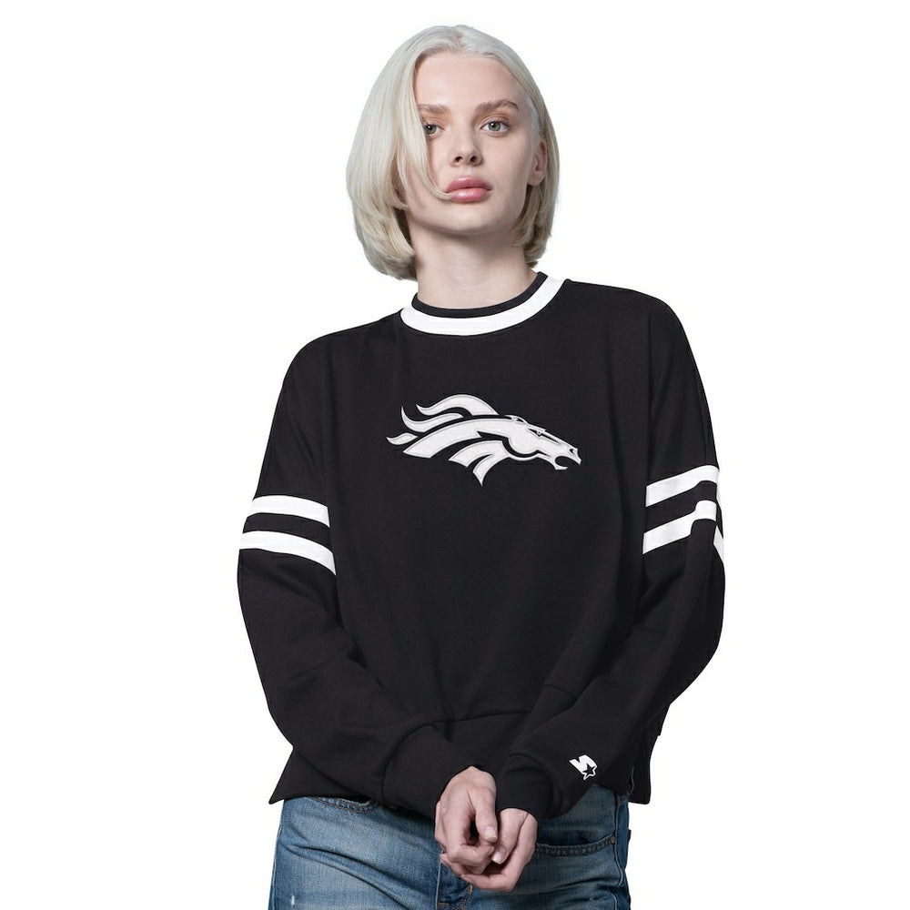 Denver Broncos Starter Women's Rally Drop Shoulder Cropped Sweatshirt