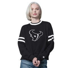 Houston Texans Starter Women's Rally Drop Shoulder Cropped Sweatshirt