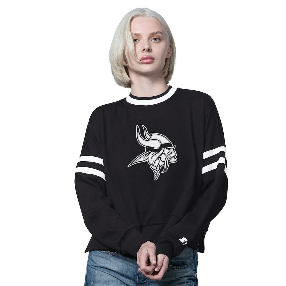 Minnesota Vikings Starter Women's Rally Drop Shoulder Cropped Sweatshirt
