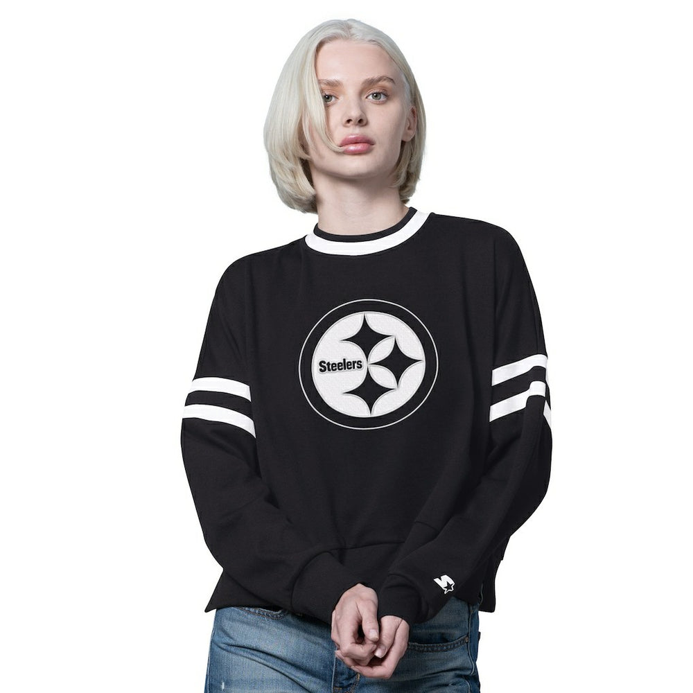 Pittsburgh Steelers Starter Women's Rally Drop Shoulder Cropped Sweatshirt