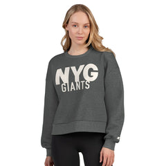 New York Giants Starter Women's Show Up Cropped Fleece Pullover Sweatshirt