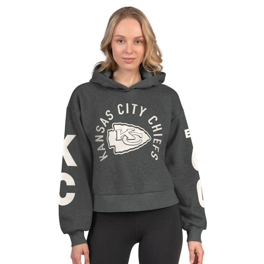 Kansas City Chiefs Starter Women's Star Player Cropped Fleece Pullover Hoodie