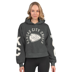 Kansas City Chiefs Starter Women's Star Player Cropped Fleece Pullover Hoodie