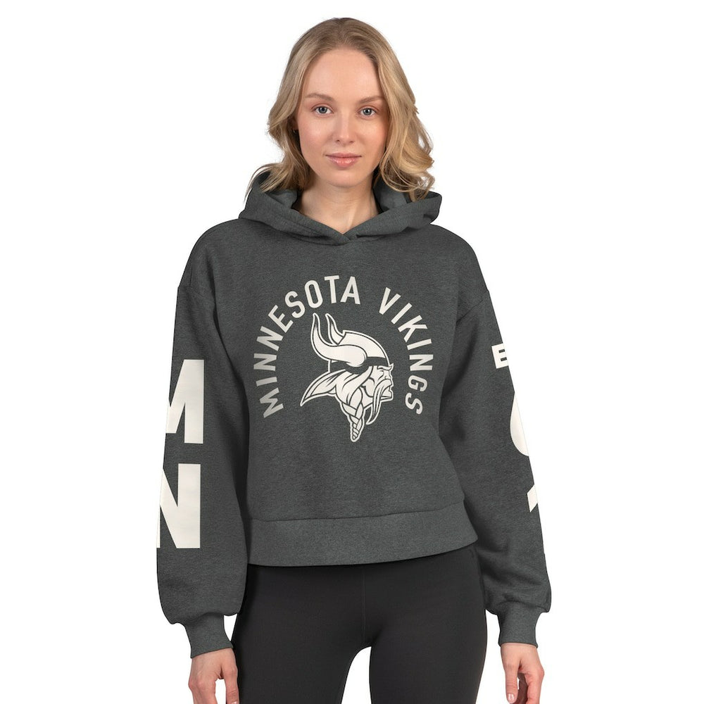Minnesota Vikings Starter Women's Star Player Cropped Fleece Pullover Hoodie