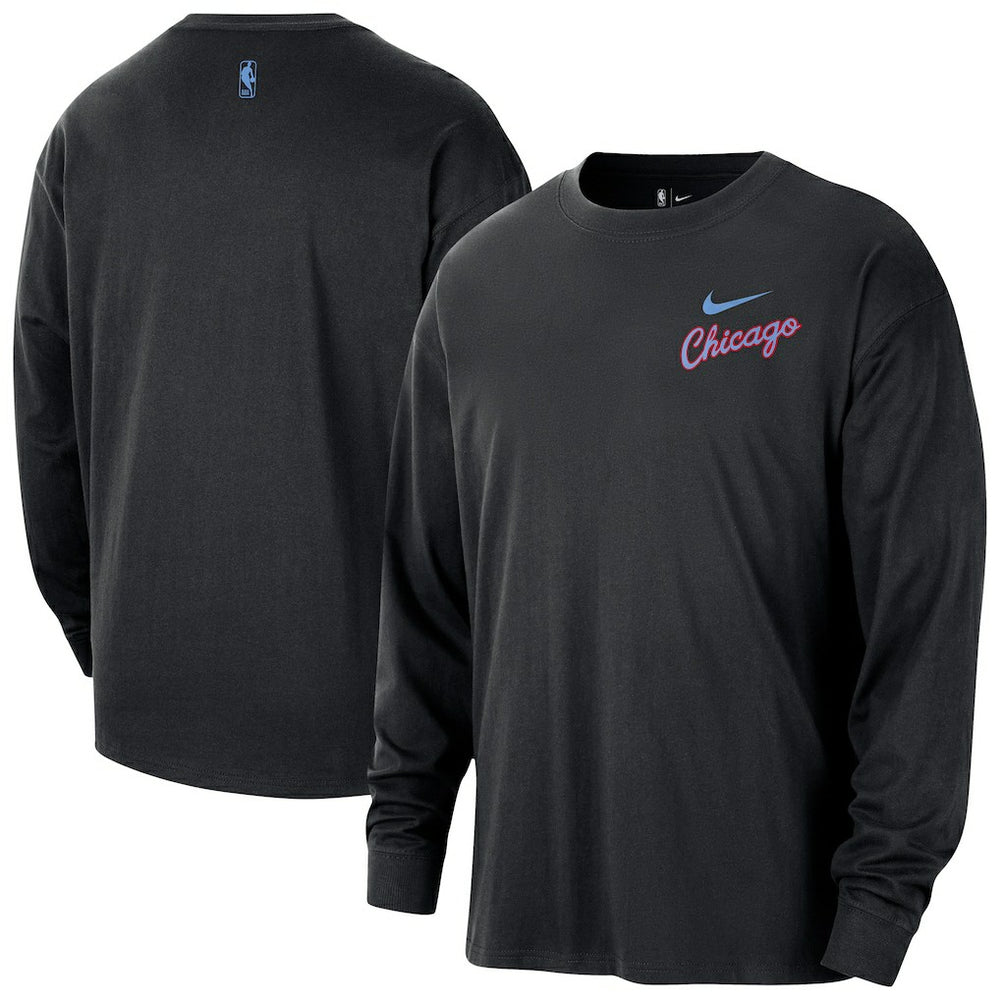 Chicago Bulls 2025/26 City Edition Remix Essential Logo Long Sleeve T-Shirt sale For Sale