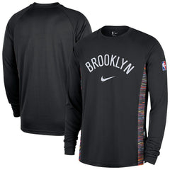 Brooklyn Nets 2025/26 City Edition Authentic Pregame Dri-FIT Long Sleeve Shooting T-Shirt For Sale