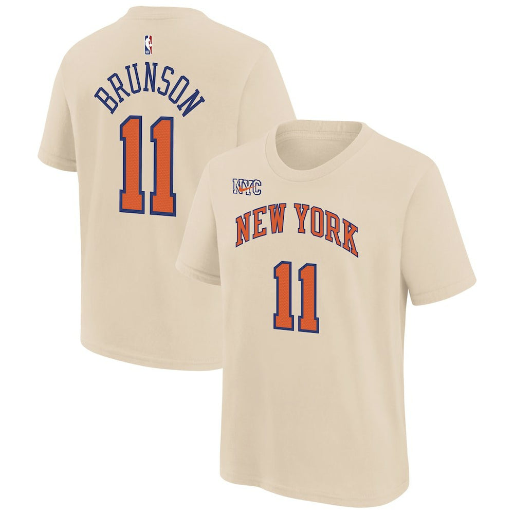 Jalen Brunson New York Knicks Youth 2025/26 City Edition Name & Number T-Shirt On Sale