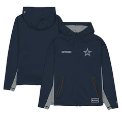 Dallas Cowboys New Era Combine Authentic Raglan Scuba Full-Zip Hoodie