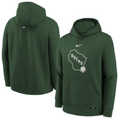 Milwaukee Bucks Youth 2025/26 City Edition Club Fleece Pullover Hoodie Discount