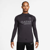 Paris Saint-Germain Strike Drill Quarter-Zip Long Sleeve Dri-FIT Top Anthracite - Nike