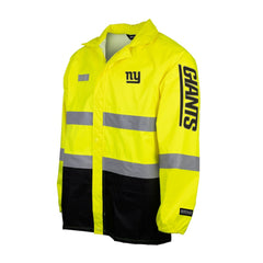 New York Giants Hi-Vis Safety Waterproof Rainshell Full-Zip Hooded Jacket