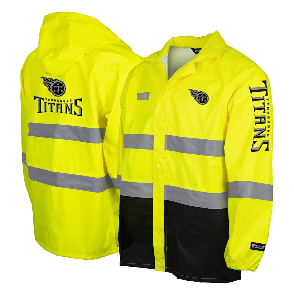 Tennessee Titans Hi-Vis Safety Waterproof Rainshell Full-Zip Hooded Jacket