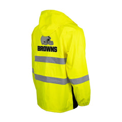 Cleveland Browns Hi-Vis Safety Waterproof Rainshell Full-Zip Hooded Jacket