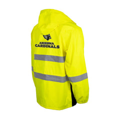 Arizona Cardinals Hi-Vis Safety Waterproof Rainshell Full-Zip Hooded Jacket