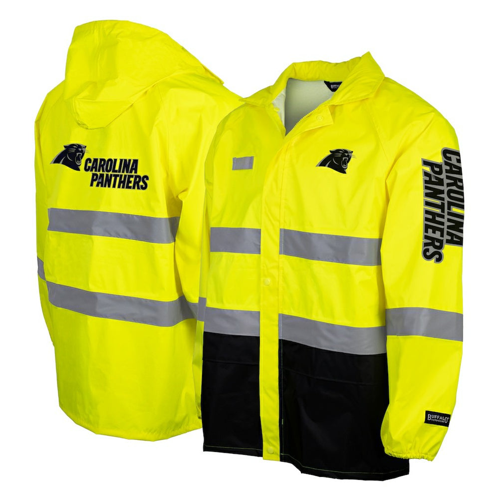 Carolina Panthers Hi-Vis Safety Waterproof Rainshell Full-Zip Hooded Jacket