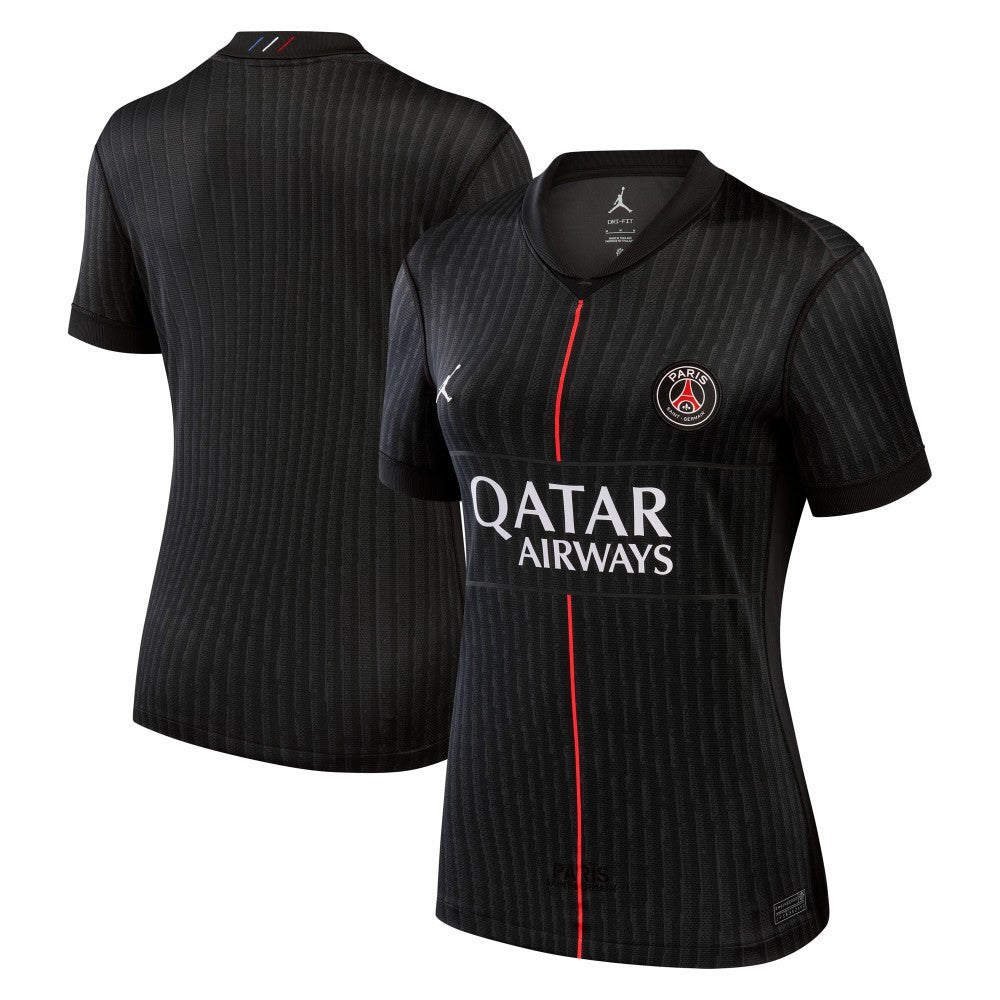 Paris Saint-Germain Jordan Brand Women's 2025/26 Fourth Replica Jersey Black - Jordan