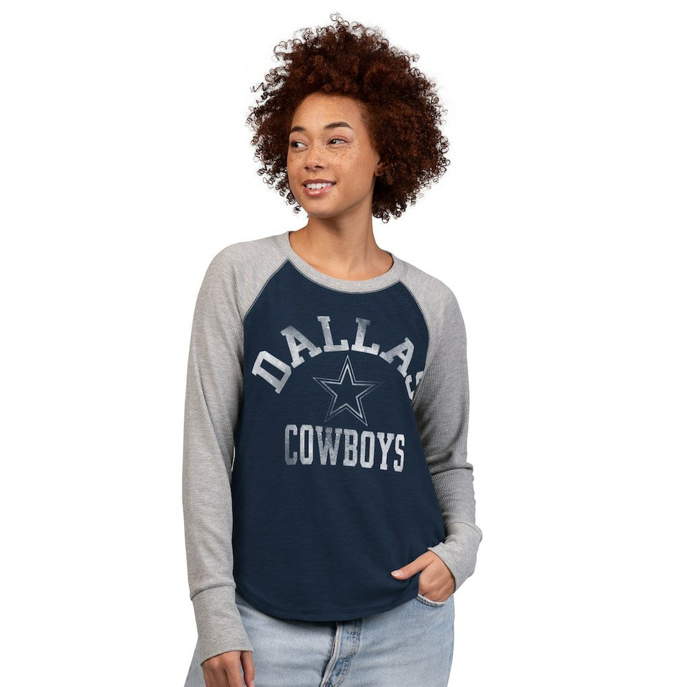 Dallas Cowboys G-III 4Her by Carl Banks Women's Waffle Knit Raglan Long-Sleeve T-Shirt