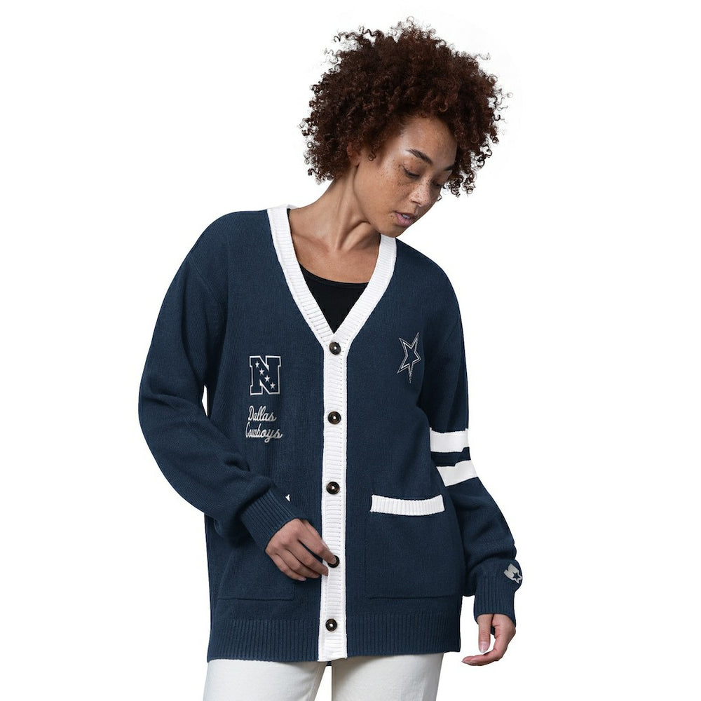 Dallas Cowboys Starter Women's Back Shot Button-Up Cardigan