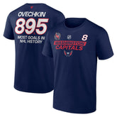 Alexander Ovechkin Washington Capitals Fanatics Most Goals in NHL History T-Shirt For Sale