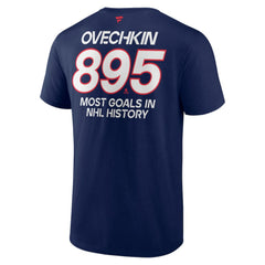 Alexander Ovechkin Washington Capitals Fanatics Most Goals in NHL History T-Shirt For Sale