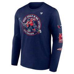 Alexander Ovechkin Washington Capitals Fanatics NHL All-Time Leading Goal Scorer Badges Long Sleeve T-Shirt Sale
