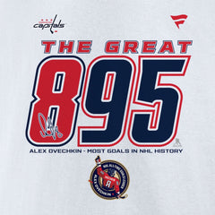 Alexander Ovechkin Washington Capitals Fanatics NHL All-Time Leading Goal Scorer The Great 895 Fleece Pullover Sweatshirt Discount