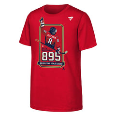 Alexander Ovechkin Washington Capitals Youth NHL All-Time Leading Goal Scorer Locker Room T-Shirt Sale