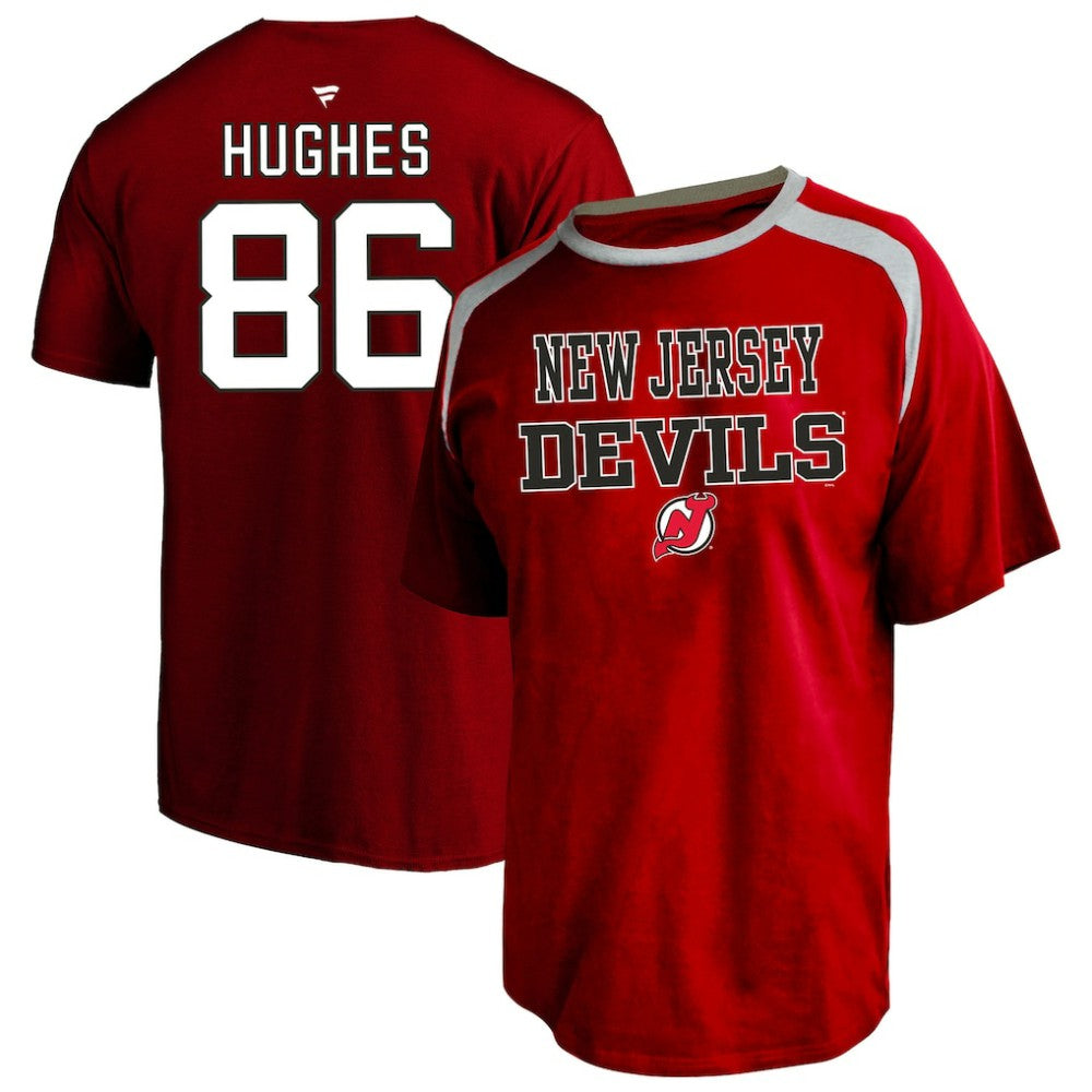 Jack Hughes New Jersey Devils Fanatics Women's Plus Size Name & Number Scoop Neck T-Shirt Sale