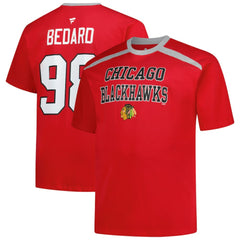 Connor Bedard Chicago Blackhawks Profile Big & Tall Name & Number T-Shirt For Sale