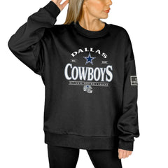 Dallas Cowboys Gameday Couture Women's Oversized Players Only Black Label Pullover Sweatshirt