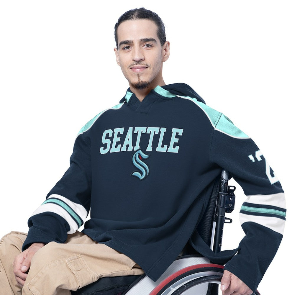 Seattle Kraken G-III Sports by Carl Banks Adaptive Wear Lord Stanley Hooded Long Sleeve Sweatshirt Online
