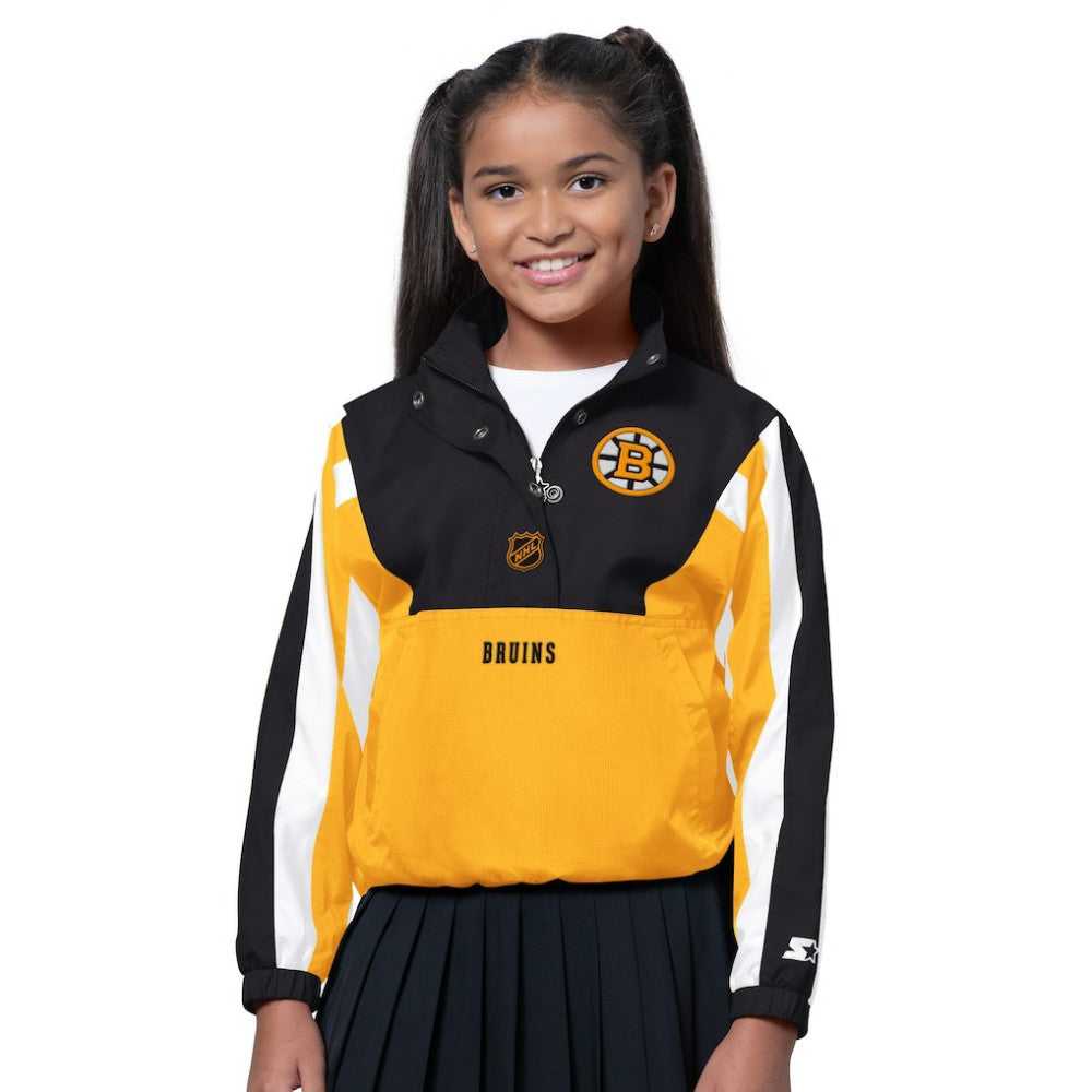 Boston Bruins Starter Girls Key Player Half Zip Jacket For Sale