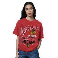 Chicago Blackhawks Starter Women's Oversized Hall of Fame T-Shirt Discount